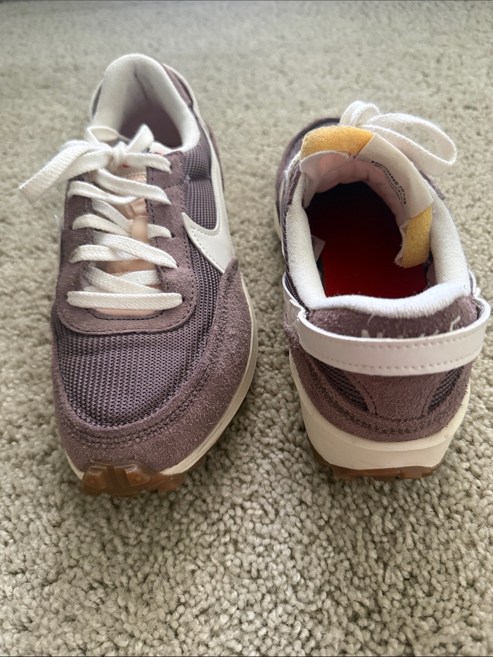 Nike Suede Casual Lace-Up Sneakers in Mauve and White size 7